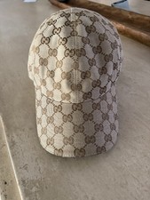 Gucci Men's GG Monogram Baseball Cap Hat Beige/Brown XL Adjustable picture