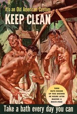 WWII Propaganda Poster Keep Clean Soldiers Shower  World War Military Wall Art picture