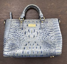 RARE-Brahmin -Mini Asher Alligator Embossed Blue HTF- EUC picture