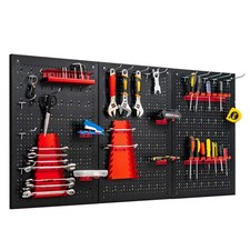 Pegboard Wall Organizer Kit 4 ft.Metal Toolboard W/ 25 Accessories & 3 Pegboards picture