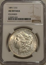 1891 S Morgan Silver Dollar NGC AU Details Better Date Morgan picture