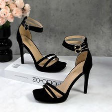Women's Double Ankle Strap High Heel Sandals Stiletto Platform Dress Shoes picture