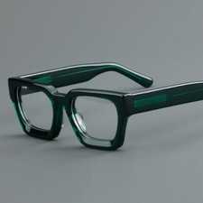  Unique Vintage Thick Acetate Square Full Rim Stylish Eyeglasses Optical Frame picture