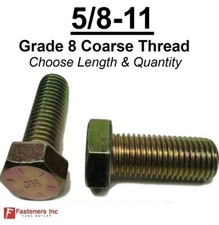 5/8-11 Hex Bolt Yellow Zinc Plated Grade 8 Cap Screw Coarse Thread(All Size&Qtys picture