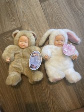 1990s Anne Geddes Baby Bean Filled Collection Baby Bear And Baby Bunny picture