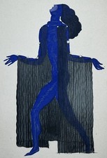 Lepape 1927 Art Deco: 'Le Ténèbre'. Pochoir by Saude, 1 of 225. Theater Fashion picture