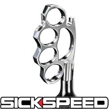 CHROME SHIFT KNOB FOR MANUAL SHORT THROW GEAR KNUCKLE BUSTER SHIFTER 12X1.75 K21 picture