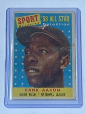  🔥 1958 Topps - Hank Aaron #488 - Sport Magazine '58 All Star Selection HOF 🔥 picture
