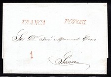 BOLIVIA, CUBIERTA Y CARTA, MARCA DE POTOSI Y FRANCA, DESTINO SUCRE,   #138 picture