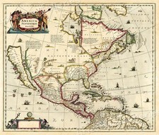 1630s “America Septentrionalis” Vintage Style American Map - 20x24 picture