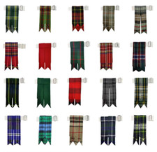 AAR Kilt Flashes Scottish Multi Color Tartans Come Heavy Buckle + Garter picture
