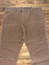 Carhartt 62W Double Knee Carpenter Canvas Mens 50x32 Pants USA Brown Utility picture