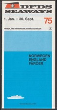 DFDS Seaways Norway England Faroe Islands Car Ferry Schedule 1975 picture