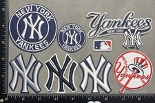 Set Lot Of 8 NEW YORK YANKEES IRON ON EMBROIDERED PATCHES MLB BASEBALL picture