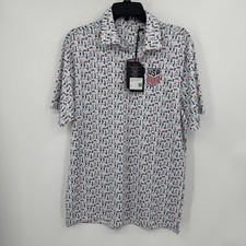 Antigua Men's Polo Shirt Size M Medium USA Freedom 250th Anniversary $70 NWT picture