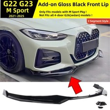 Gloss Blk Front Lip Splitter For BMW G22 G23 M440i 430i (Only 2dr M Sport) 21-25 picture