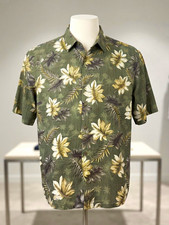 Vintage Campia Moda Rayon Woven Button-Up Shirt Mens 2XLT Green Floral Hawaiian  picture