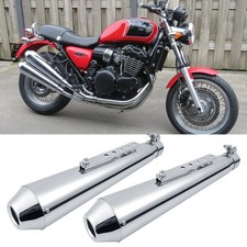 2x Slip-On Exhaust Muffler Pipes Silencers For Triumph Thunderbird Sport 900 850 picture