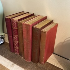 Antique Red Victorian Book Lot 6 Decorative Hard Bound Books 1891-1908 picture