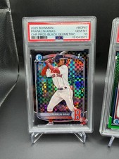 2025 Bowman Chrome Franklin Arias 1st Black Geometric PSA 10 #3/10 Red Sox picture