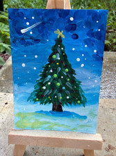 ACEO/ATC Original Acrylic 3.5x2.5 Tree Painting 