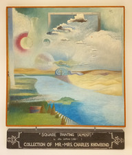 Vintage surrealist oil painting John Lurkins Coll. of Charles Knowbend 20x24