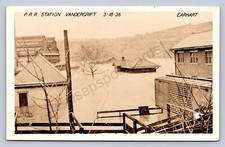J98/ Vandergrift Pennsylvania RPPC Postcard c1936 Flood Railroad Depot 155 picture
