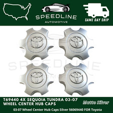 T69440 4X Sequoia Tundra 03-07 Wheel Center Hub Caps Silver 56069440 FOR Toyota picture
