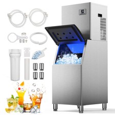 550LB/24H Commercial Ice Maker Machine 360LBS Storage Bin Auto Cleaning picture