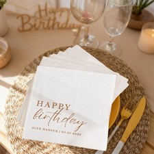 Custom Happy Birthday Napkins Personalized 3-Ply Cocktail Party Decor Set AP01 picture