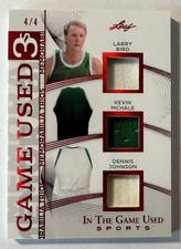 2025 Leaf in the Game Used Memorabilia Trios Red Holo Bird McHale Johnson 4/4 picture