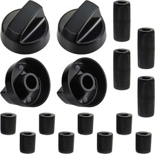 4 Pack Black Universal Control Knobs with 12 Adapters - Compatible picture