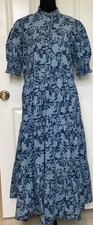 Tuckernuck Hyacinth House Blue Floral Bennett Tiered MIDI/Maxi Dress Size L picture