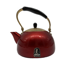 Vintage Høyang Ilovan Red Tea Kettle Norway 1.75L MCM Eloksert Aluminum Pot picture