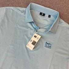 FootJoy Polo Shirt Mens XL Blue Micro Stripe FedEx St Jude Championship New picture