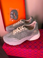 Tory Burch T MONOGRAM GOOD LUCK TRAINER Sneakers Shoes Blue Celadon Size 8 NIB picture