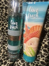 Bath & Body Works 1 X LIVE FRESH 8oz FRAGRANCE MIST 8 Oz. BODY CREAM DUO picture