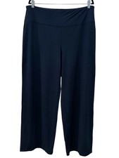J Jill Wearever Pants Womens Sz L Blue Wide Full Leg Smooth Fit Pull On Stretch picture