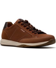 Clarks Townview 26184717 Men's Sneakers Tan Leather Athletic Trainer Shoes picture
