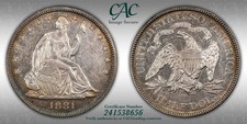 1881 Seated Liberty Half Dollar Proof - CAC AU Details - Very Rare Low Mintage picture