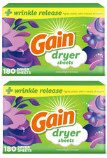 (Pack of 2) Gain Fabric Softener Dryer Sheets, Moonlight Breeze, 180 Count picture