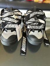 Lanvin Men's Low Top Logo Lace-Up Athletic Sneakers Black Gray White picture