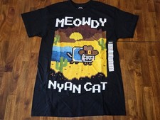NWT Meowdy Cowboy Cat Graphic T-Shirt Black Size Medium  picture