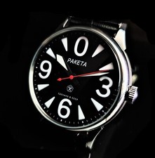 Vintage Watch USSR RAKETA Big Zero Black Dial Wristwatch Mechanism 2609.HA 19J picture
