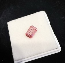 IGI Cert 1.02ct Lab-Created Emerald Diamond Fancy Vivid Pink SI2 LG776617738 picture
