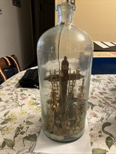 Antique Folk Art  Whimsy Bottle With Crucifix Circa 1900 Large 14 To Lip . picture