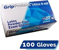 GripProtect Ultra 8 Mil Latex Exam Gloves, Disposable, Medical, Size Large picture