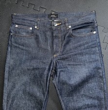 A.P.C. PETIT NEW STANDARD SIZE 30 X 34 Dark Blue COTTON STRECH BUTTON FLY JEAN picture