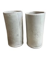 Vintage Alessio Tasca Italian Studio Ceramic Tumblers / Vases Set Of 2 MCM picture