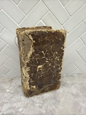Antique 1832 Bible AS-IS 5x3x2 Original Tongues Andrus Judd Book WORN Drawing picture